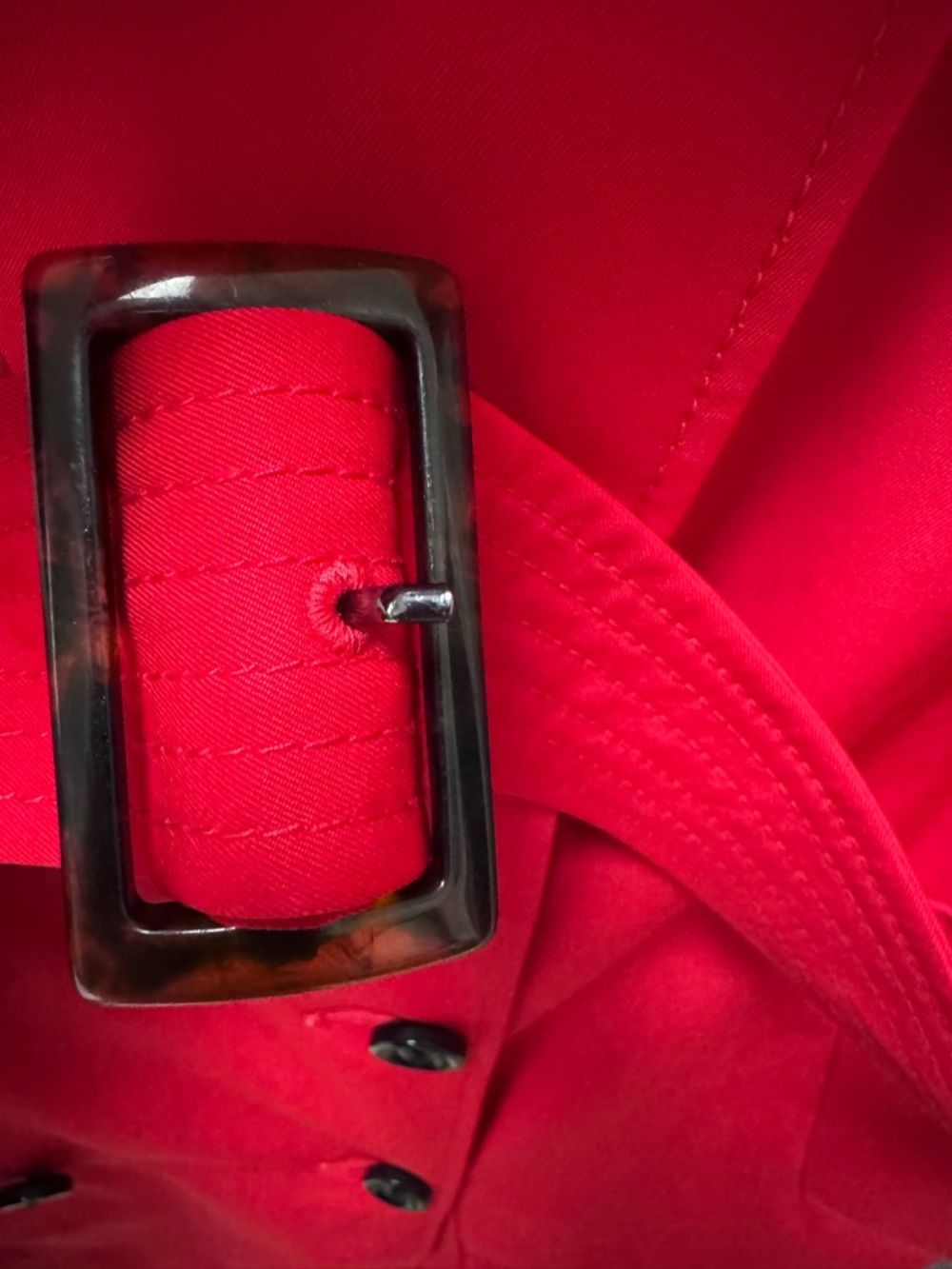 NWT Lands’ End 18W Trench Coat, Bright Cardinal - Picture 5 of 8